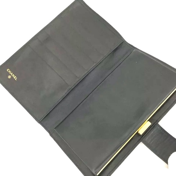 🏆💎 CHANEL CC Logo Leather Long Bifold Wallet NO BOX - Picture 5 of 7